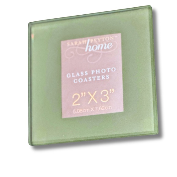 New Solid Glass Photo Coasters | Wood Holder | Set - Picture 2 of 10